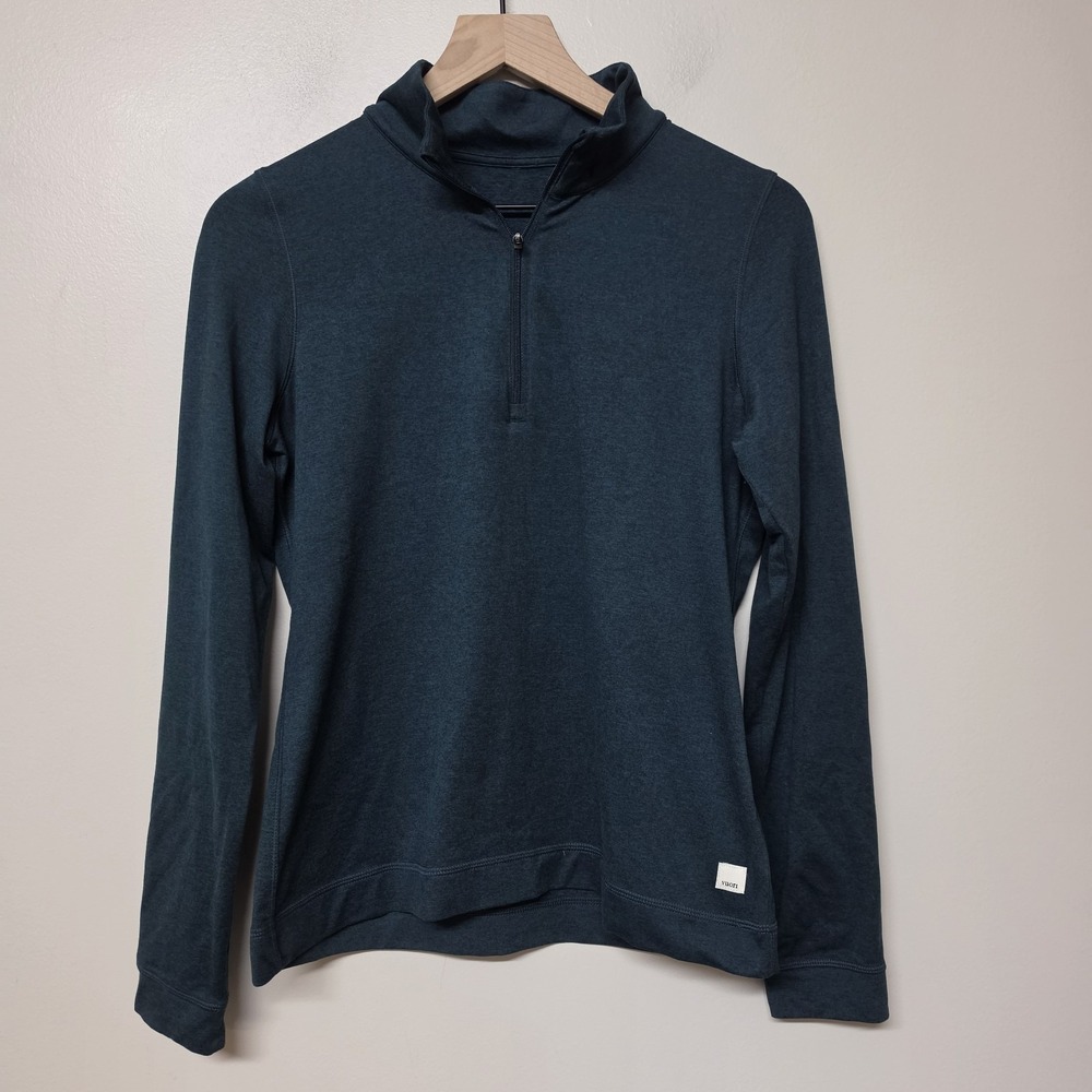 Vuori Halo Performance Half Zip Pullover Women's Large Pine Green Long Sleeve